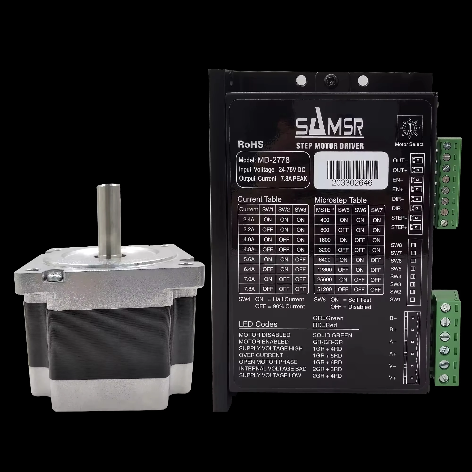 xmsj34 Stepper Motor Kit SS3401AP45A 2 Phase 2.7Nm 86mm Stepper Motor 86mm Stepper Motor Drive