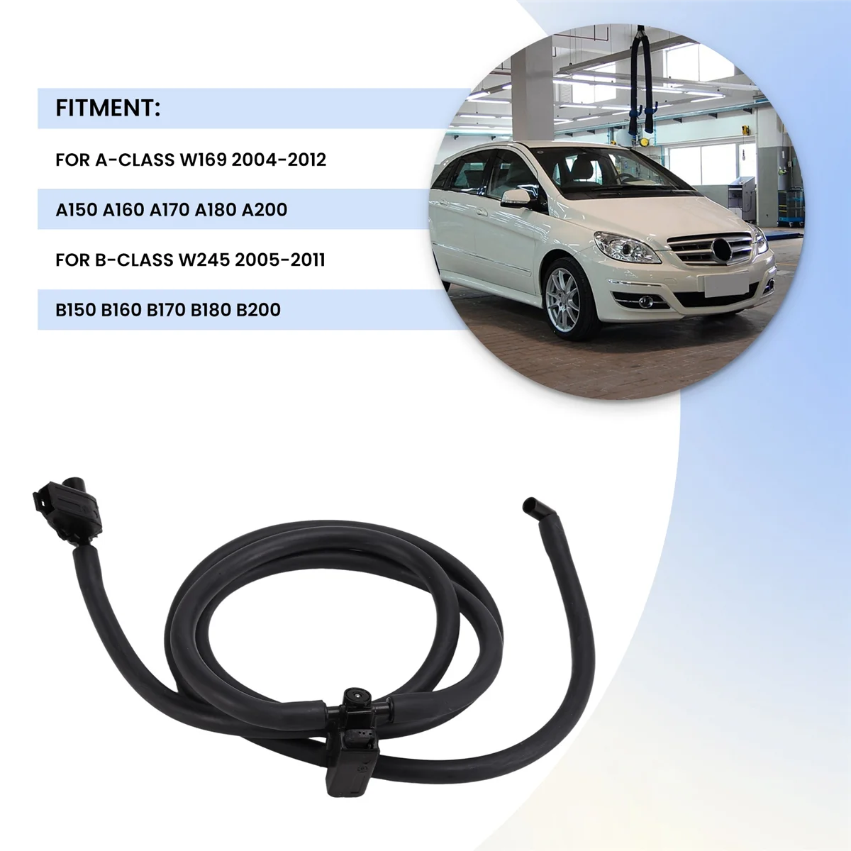 #36O Automotive Parts & Accessories,A1698600492 Windshield Windscreen Washer Nozzle Jet Hose,Black