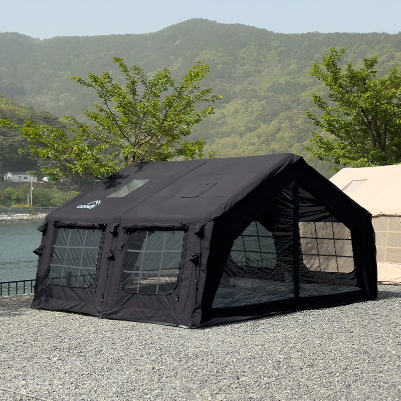 13.6 Air Tent-Black Gonflable Family Travel Camping Outdoor Family Portable Modern Design Cotton Fabric Inflatable Tent