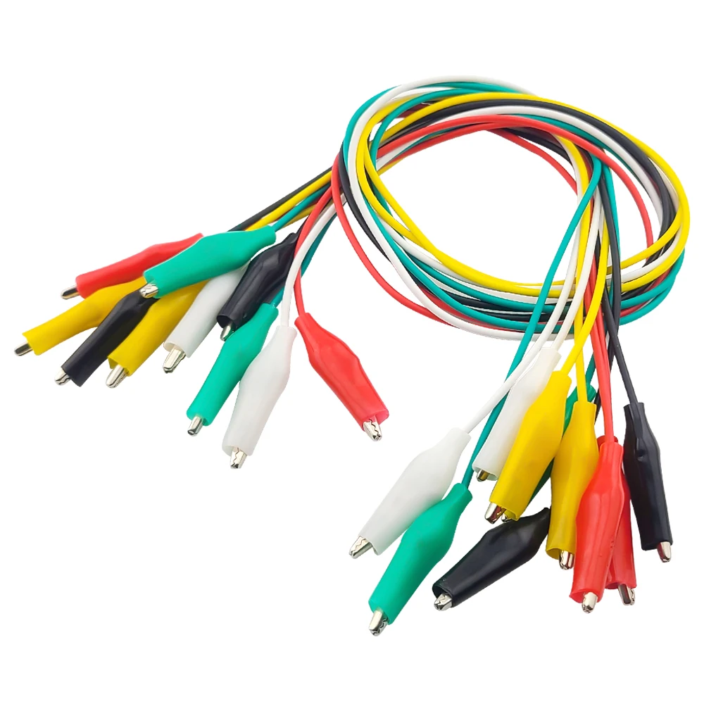 10PCS/Lot 46CM Test Jumper Wire DIY with Double Alligator Clips for Electrical Lead Testing