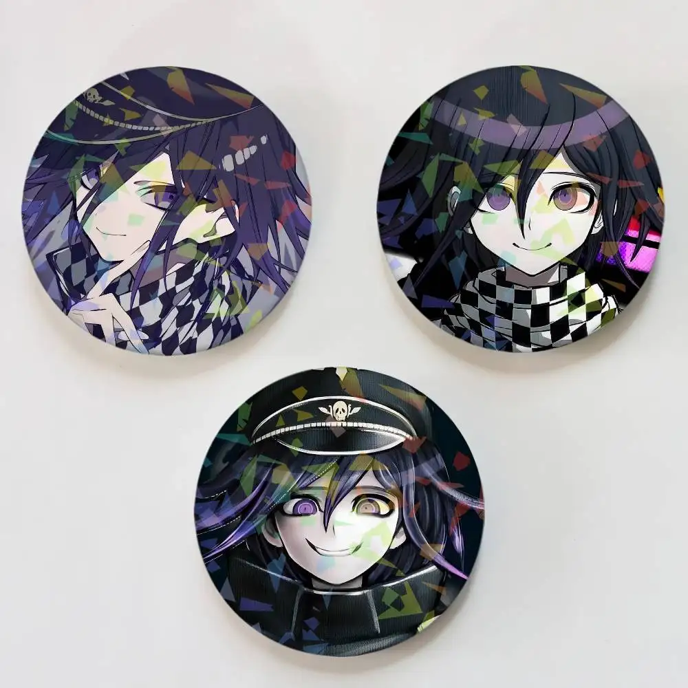 Kokichi Oma Game Danganronpa V3 Killing Harmony Badges Round Laser Badge Brooch Backpack Accessories