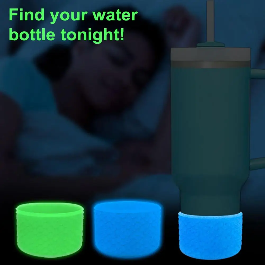 Children-safe Cup Cover Glow Dark Silicone Tumbler Protector Sleeve for 12-40oz Water Cup Anti-slip Bottom Bpa-free for 20-40oz