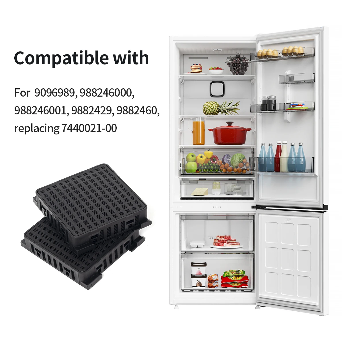 Activated Carbon Refrigerator Air Filter Compatible with Liebherr 9096989 9882429 9882460 7440021-00 Deodorizing Fresh Air