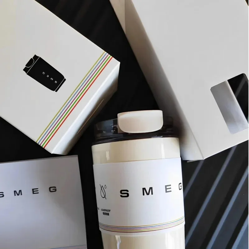 Portable SMEG Insulated Water Bottles Thermos Bottle Stainless Steel Water Bottles Drinking Bottle Coffee White Cup Travel Mug