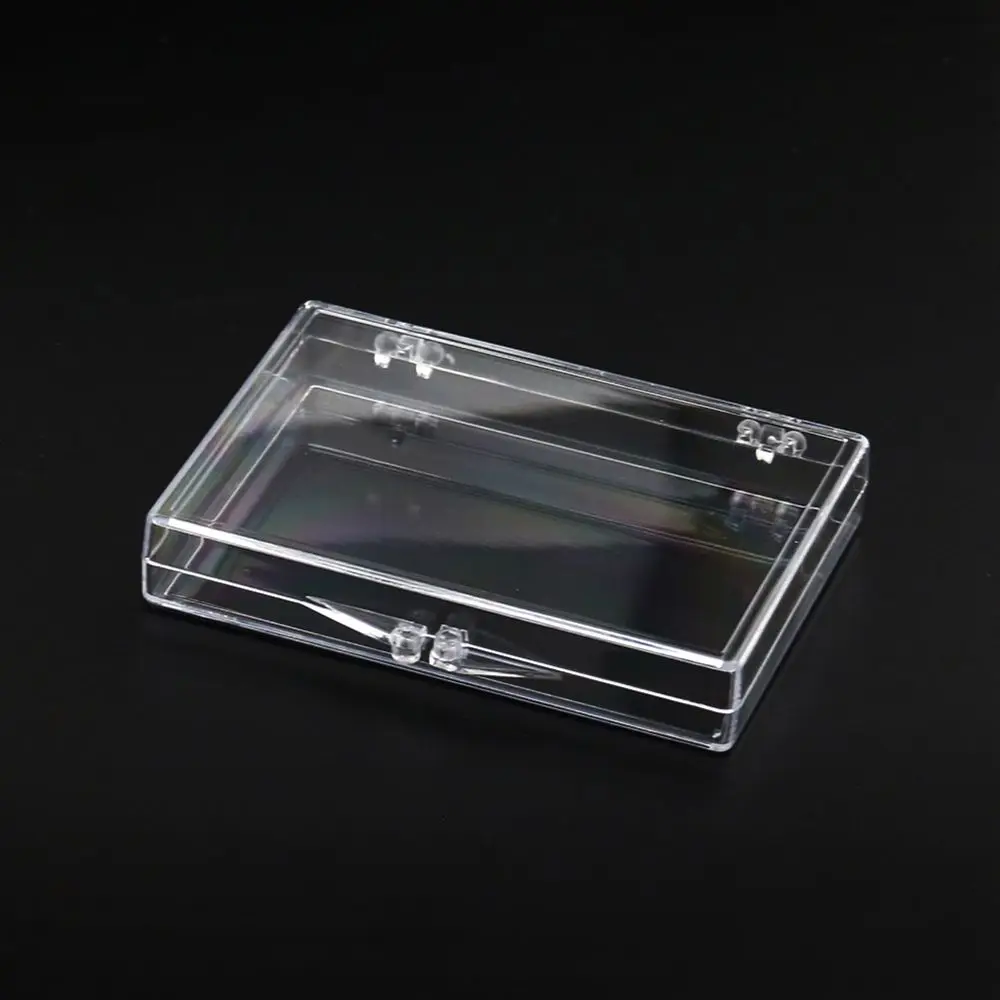 Manicure Sheet Storage Box Nail Tips Display Container Nail Storage Box Transparent Square Flip Box False Nail Organizer