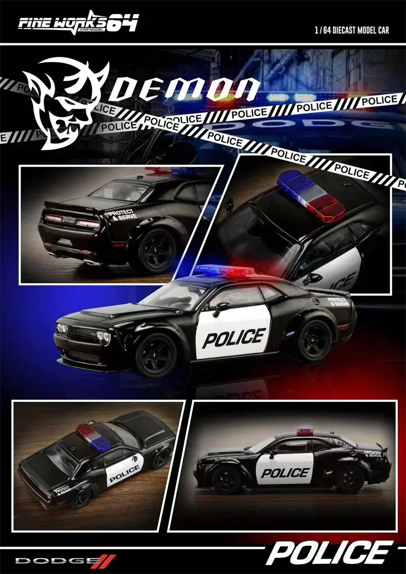 Fine Works64 1:64 Hellcats Shark/pintura de coche de policía Limited499 modelo de coche fundido a presión