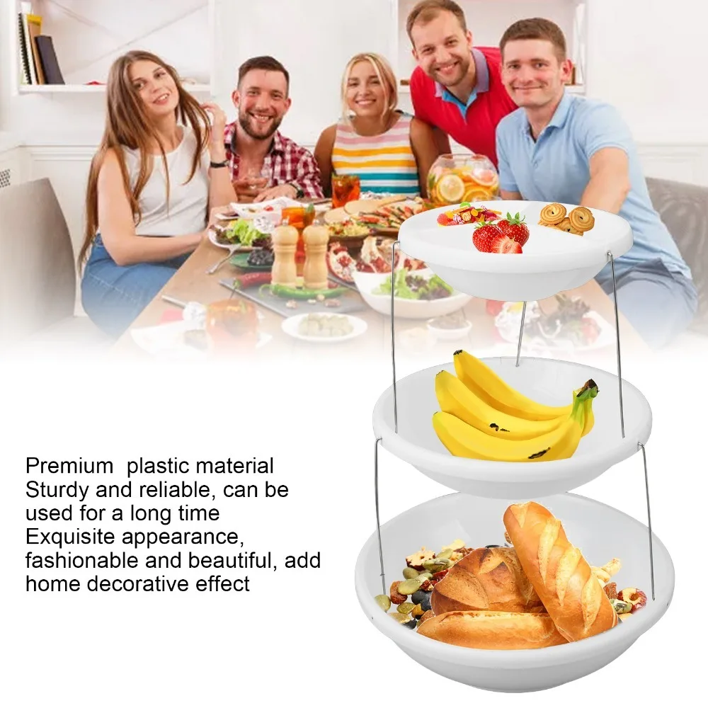 Decorative Rotating Design Tray Stand Foldable Resin Dessert Rack Multi Functional 3 Tier Dessert Serving Tray Wedding