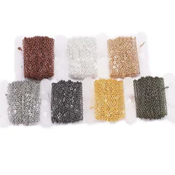 5m/lot Gold Gunmetal Color Long Necklace Chains Brass Bulk Plated Chain For DIY Jewelry Findings Making Accessories