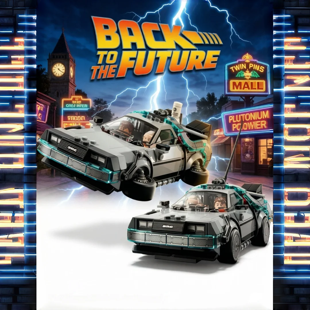 IN STOCK NEW MOC Back to the Future Time Machine Sports Car Building Block Model Bricks DIY Toy Birthday Christmas Gifts view 2