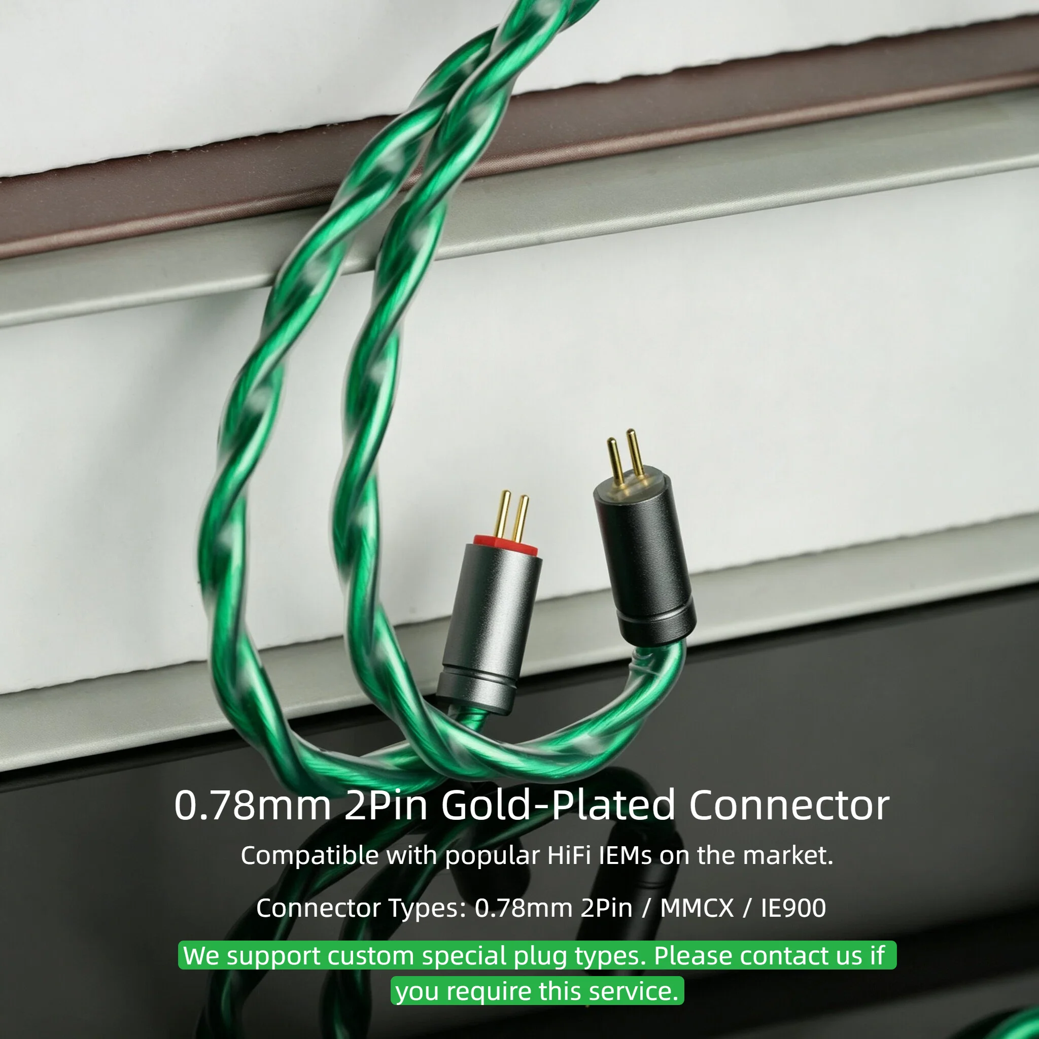 XINHS Ed26 HIFI-Kopfhörer-Upgrade-Kabel 0,78mm MMCX IE900-Stecker Kompatibel mit Sennheiser Tangzu IEMs Maßgefertigtes Audiokabel – Detail 7