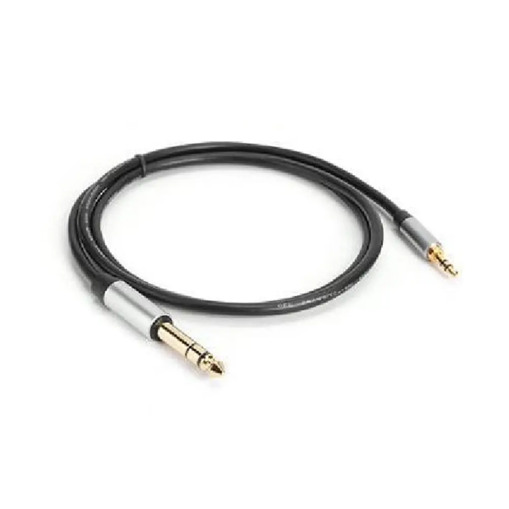 1.5m 3.5 to 6.5mm Male to Male Audio Extension Cable Gold Plated Interface High Performance Pure Copper Wire Core for Microphone