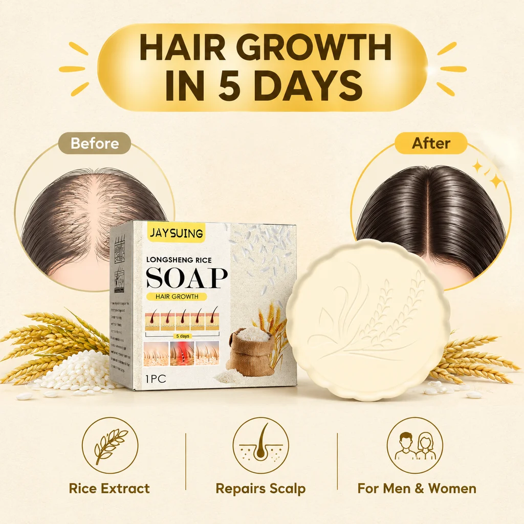Organic Rice Shampoo Soap Bar Moisturizing Strengthening Hair Root For Thinning Hair Volume Shine All Hair Types Nourishing Conditioning Soap Oil Control Increase Gloss