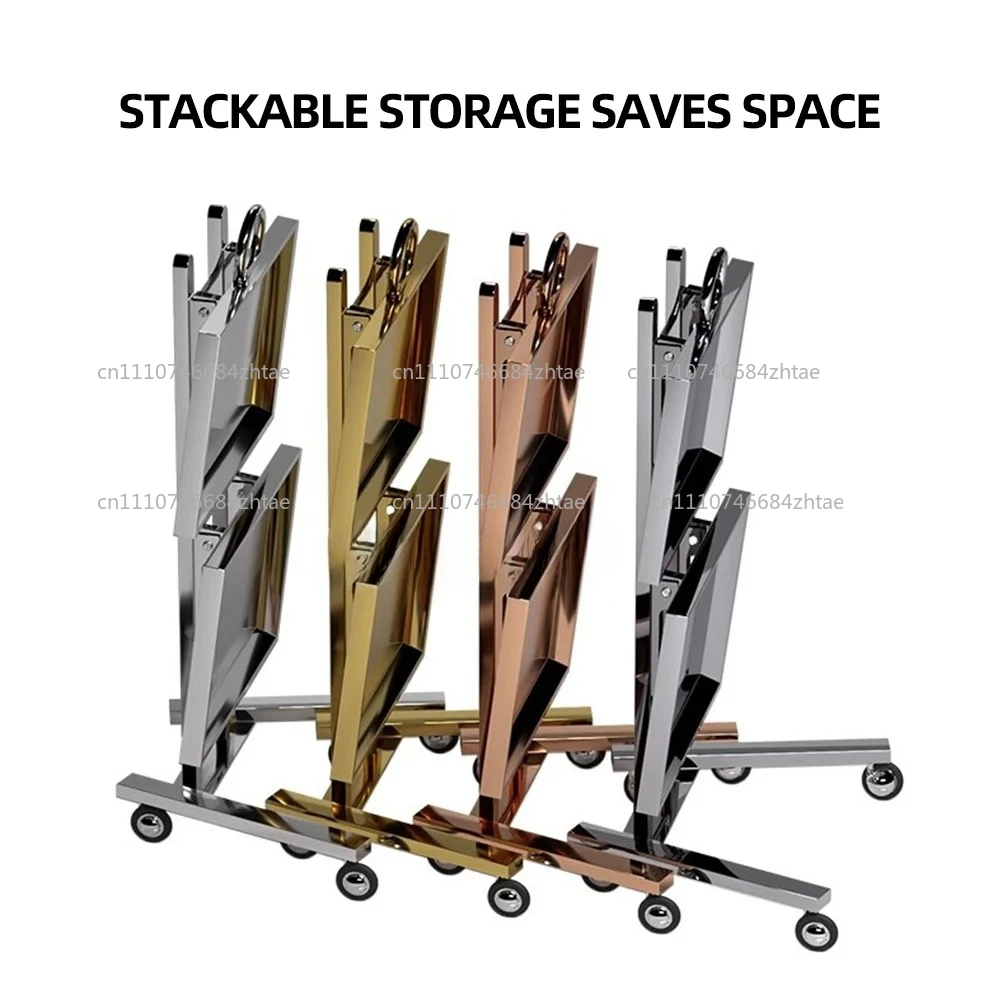 SS304 Beauty salon Mobile Cart foldable Hair Cart with Wheels Salon Storage Multipurpose Trolley Cart for Kitchen Bathroom Spa