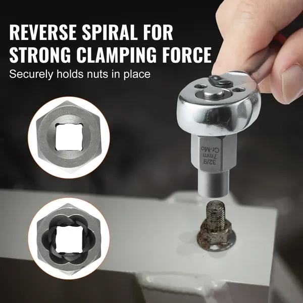 ชุดถอดสลักเกลียว, ชุดถอดสลักเกลียวและน็อต 29 ชิ้น, 6 มม. ถึง 10 มม., 13/32' ถึง 3/4', ชุดซ็อกเก็ตถอดสลักเกลียวเหล็ก CR-MO พร้อม