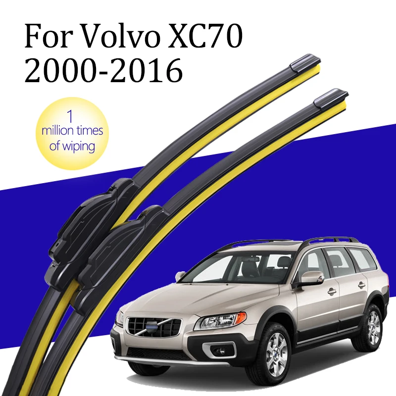 

Wiper blade J/U hook type new natural rubber HD silent car front windshield wiper blade for Volvo XC70 2000-2016