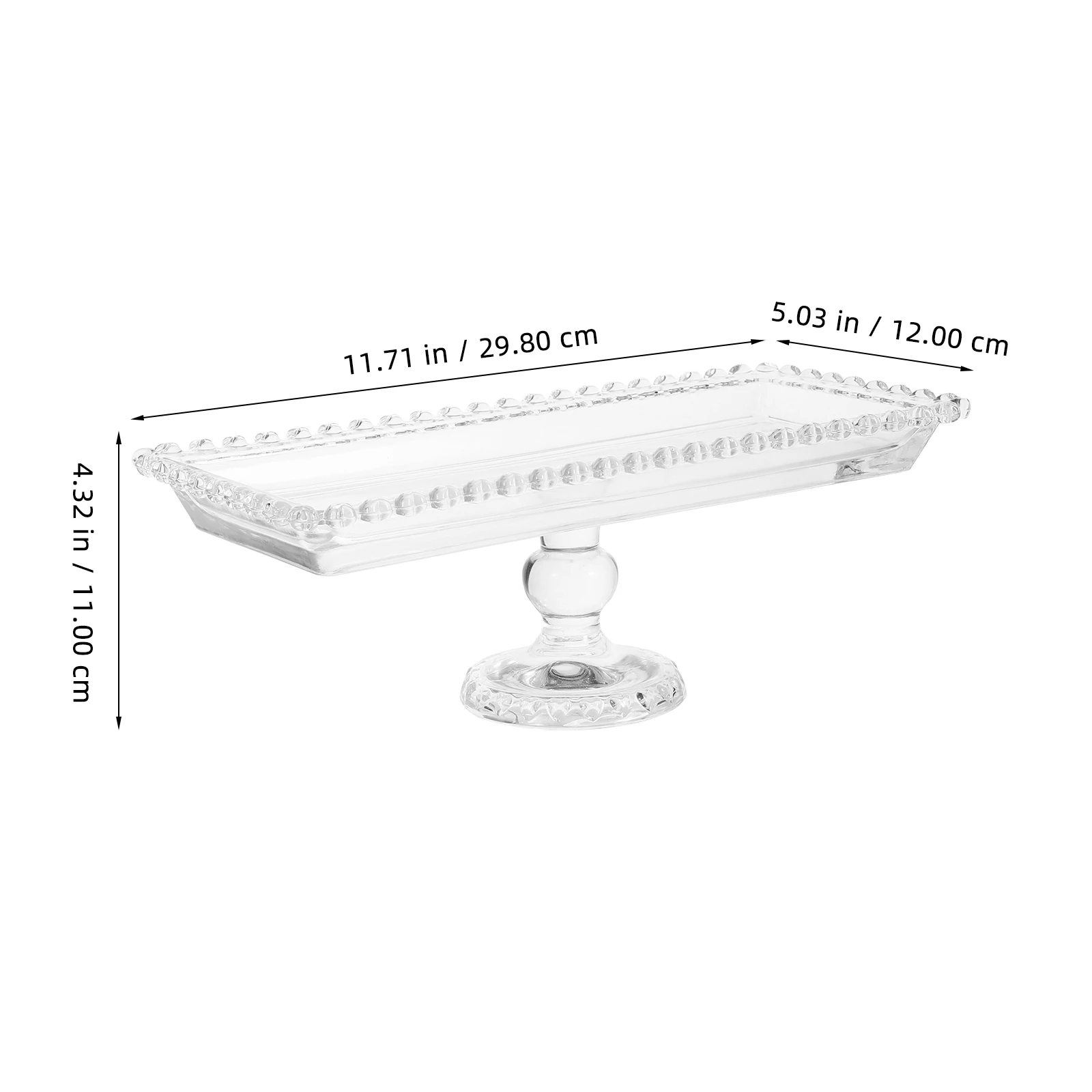 

Fruit Tray Crystal Square Plate Dessert Glass Decorative Dish Platters Serving Pedestal Display Stand Decoration