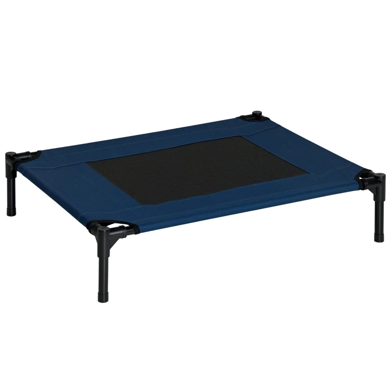 Cama para perro 76.2x61x18cm, estructura de acero, tela Oxford 600D, azul, para uso interior/exterior.