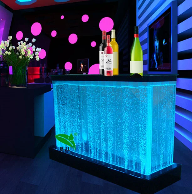 

Led Water Bubble bar Table / Counter with Shelf Nightclub Furniture for Sale