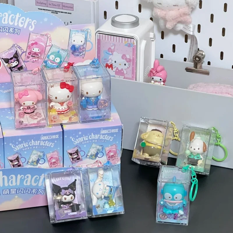 

Genuine In Stock Sanrio Characters Sparkling Series Pendant Blind Box Keychain Kuromi My Melody Ornament Girl Birthday Gifts