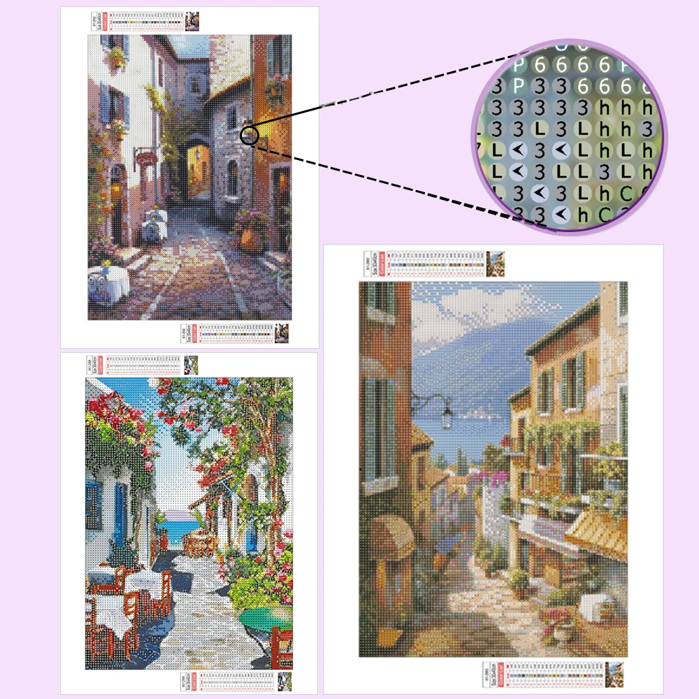 Huacan Diamond Painting Landscape City Kit Full Embroidery Scenery Street Diy Gift Home Decor Picture Of Rhinestones