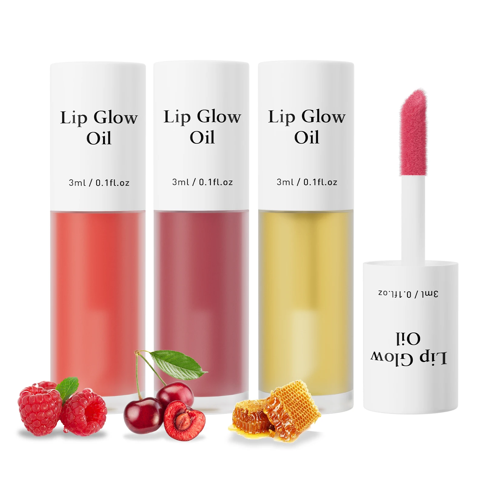 3色の保湿グリッターリップグレイズ - 魅惑的なピンクのリップグロス、女の子へのギフトに最適なリキッドリップスティック