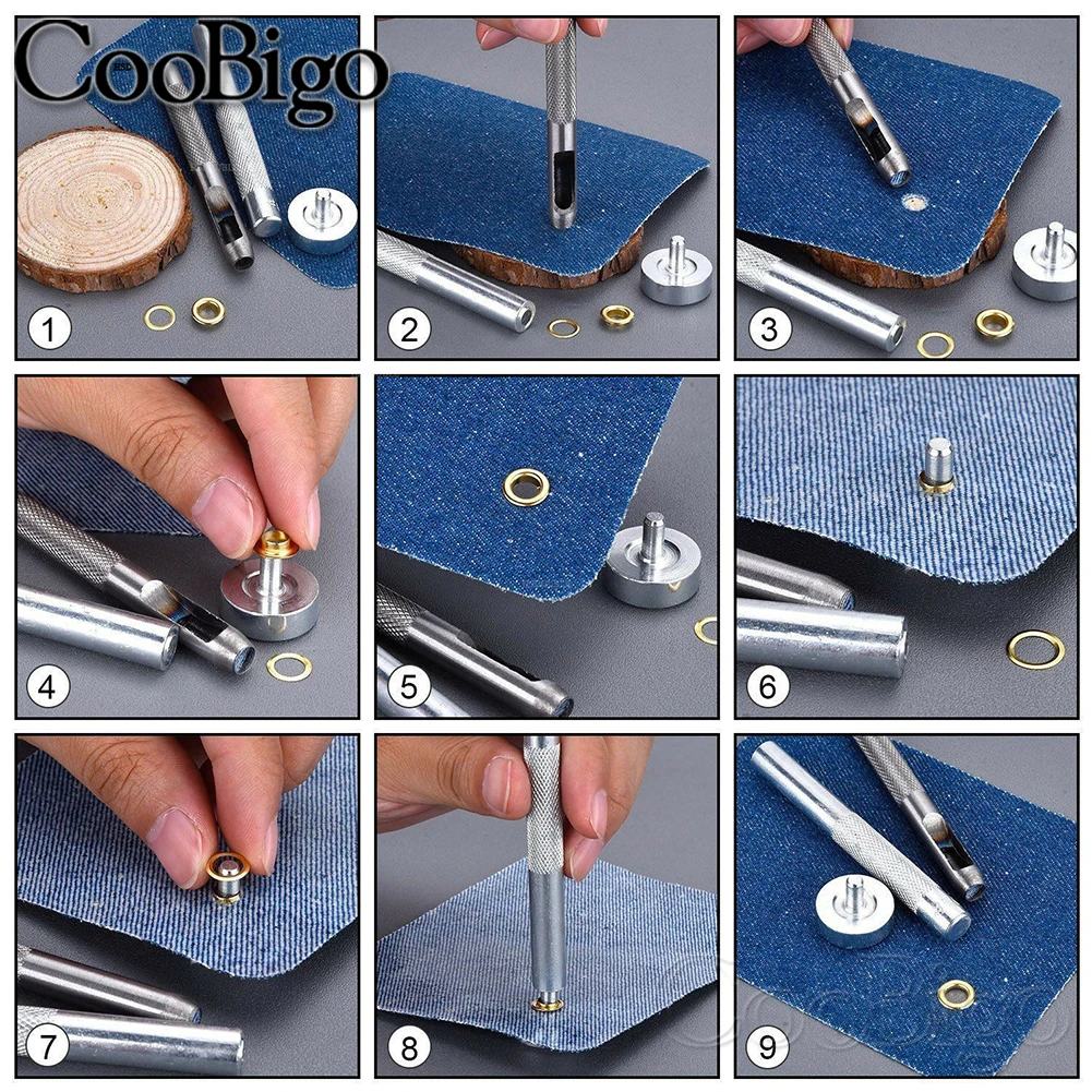Zenvio 300-Piece Grommet Kit – 10 Colors, 5mm Metal Eyelets With Punch & Installation Tool, For Fabric, Leather, Canvas, Tents