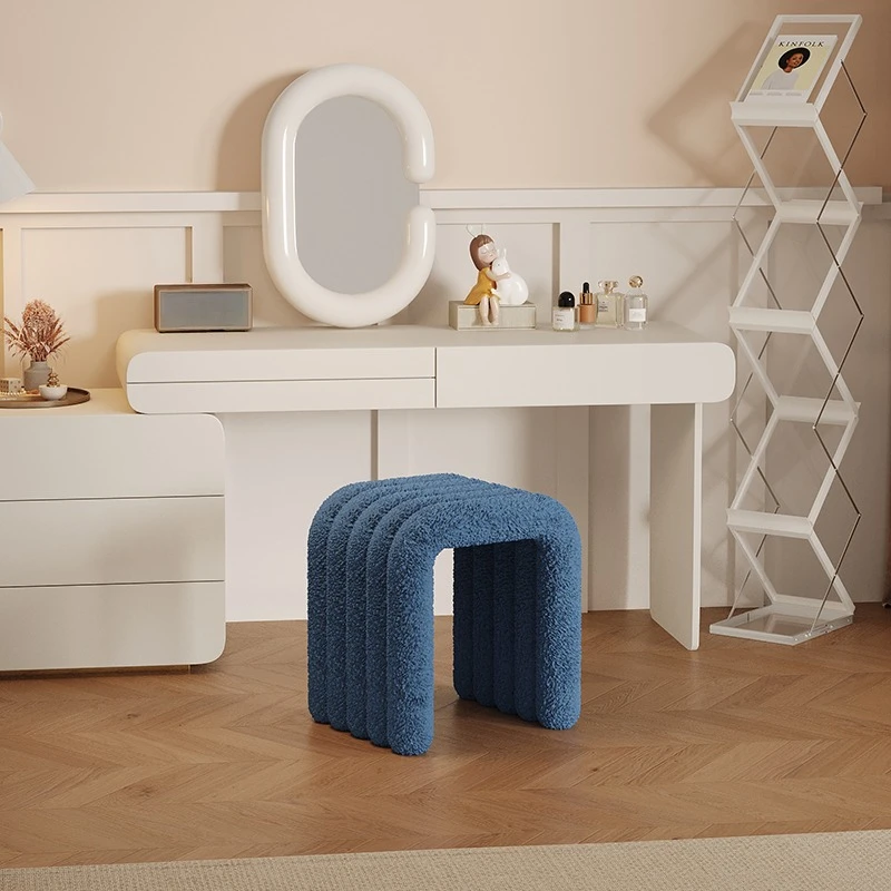 Bedroom Fabric Dressing Stool Low Stool Living Room Cloakroom Simple Shoe Changing Stool Studio Dopamine Makeup Chair