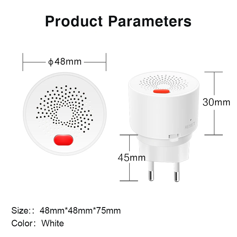 Tuya Zigbee Smart Home Natural Gas Sensor Combustible Household Smart LPG Gas Leakage Alarm Detector Fire Security Protection