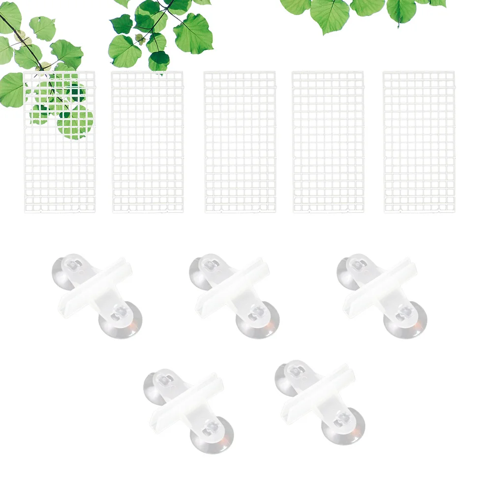 

10pcs Bottom Filter Plate For Fish Tank Aquarium Board 5 Pairs Clips Pc Material Fish Segregation Plate Isolation Baffle