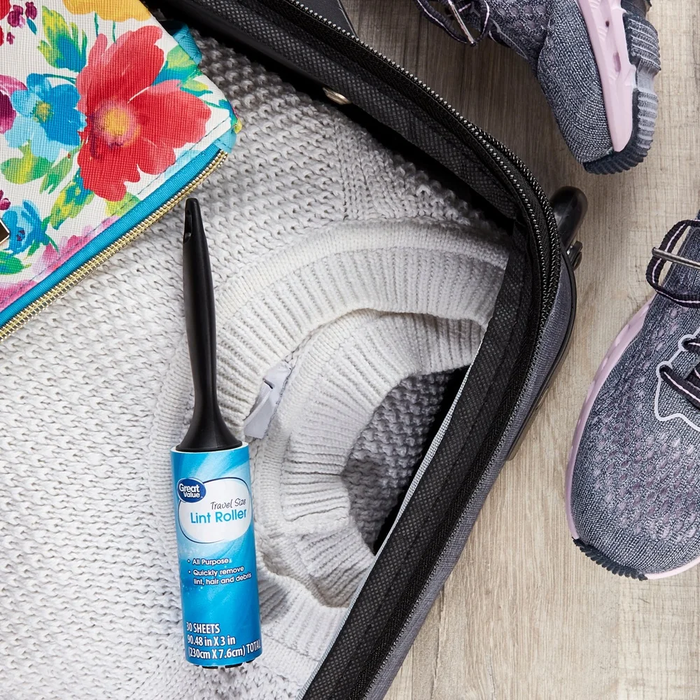 6パック 毛玉取りローラー トラベルサイズ 30枚入り 粘着シート 毛玉・髪の毛・ゴミ除去 コンパクト 家庭 オフィス 車 旅行用