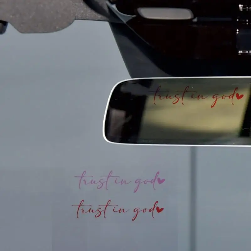 Stiker Kaca Spion Mobil Trust In God Heart Dekorasi Bumper Kendaraan Otomatis Gereja Kristen Ayat Alkitab Iman