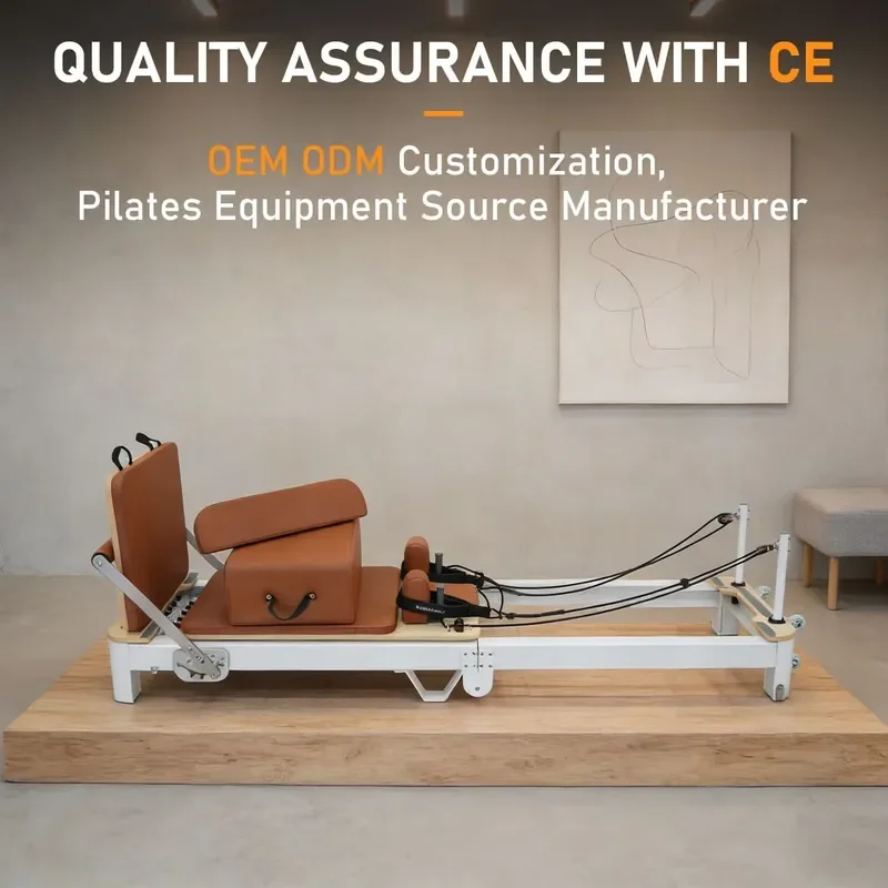 for Space-saving Durable Stable Aluminum Alloy Foldable Pilates Reformer with Silent Smooth Wheels on Sale
