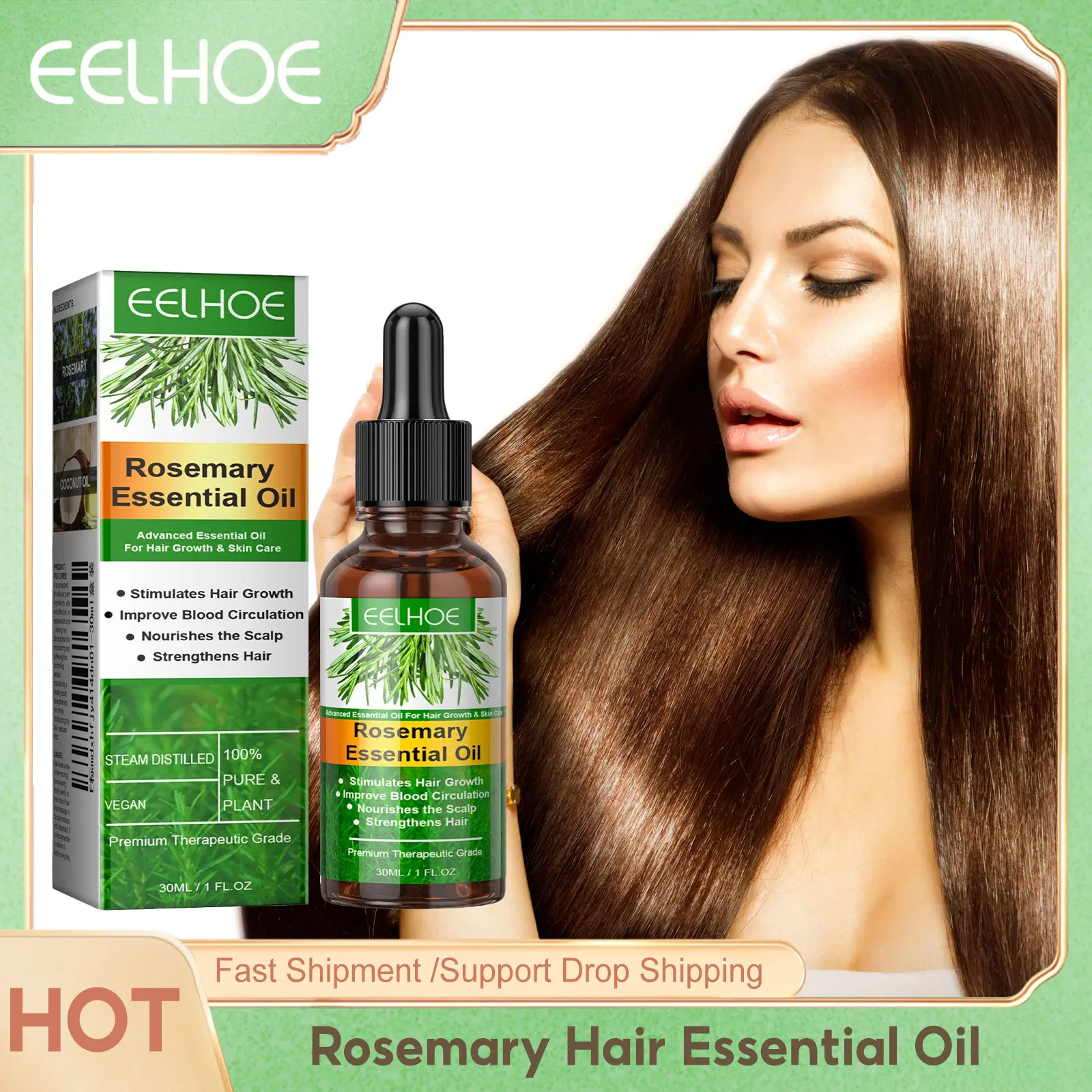 

Rosemary Essential Oil For Women Men Soften Hair Follicles Anti Hair Loss Dense Hair Nutrient Anti Frizzy Scalp Treatment Serum