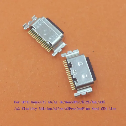 10-100 шт. USB-разъем для зарядки типа C, док-станция для Oneplus Nord CE4 Lite OPPO A2 A1 K12X A60 A3X A3 Reno 9 Pro Reno9