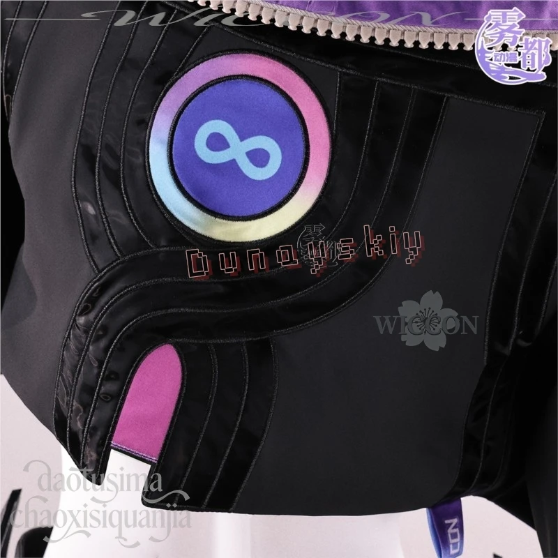 Anime Game Honkai：Star Rail Cosplay Silver Wolf LV.999 New Outfit Y2K Fashion Punk Black Purple Blue Suit Sexy Bikini Cape Wigs view 4