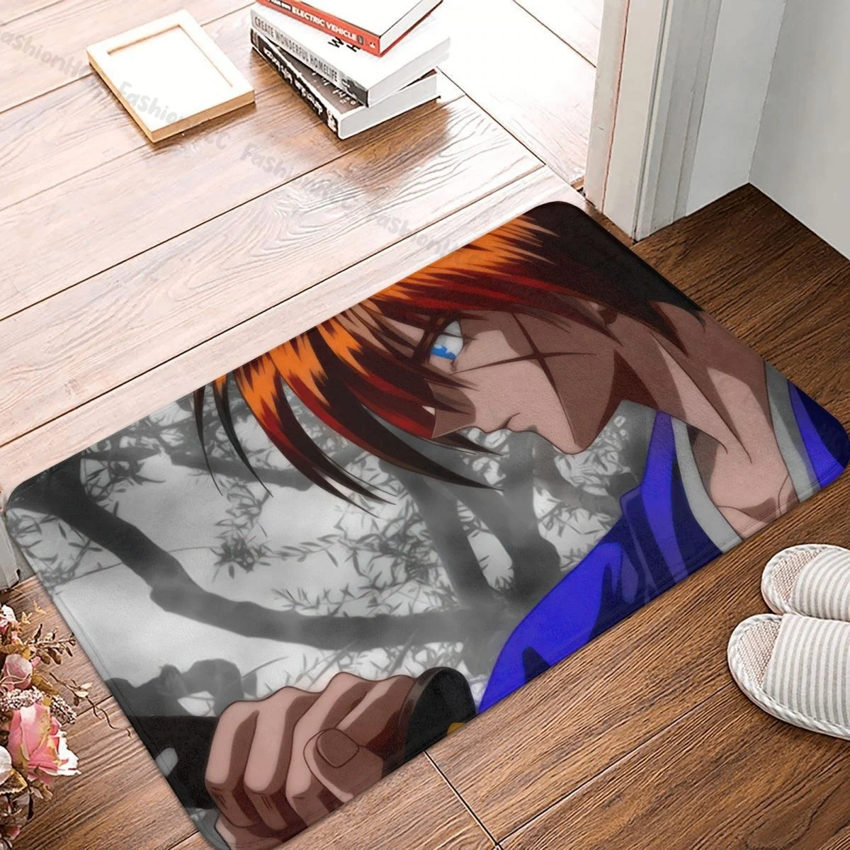 Rurouni Kenshin Manga Non-slip Doormat Kenshin Himura Bath Kitchen Mat Welcome Carpet Home Pattern Decor