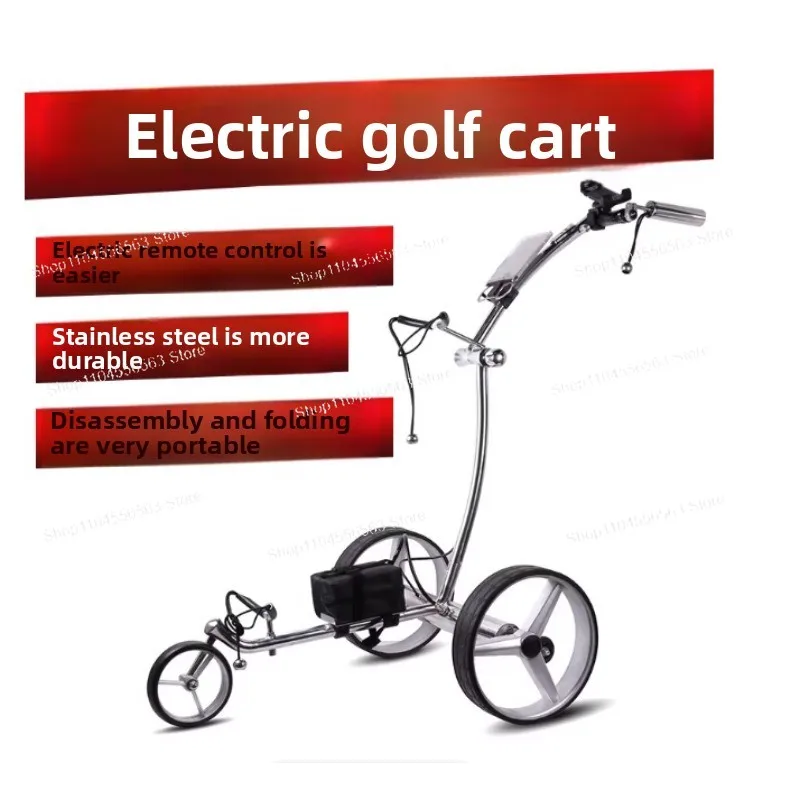 Foldable stainless steel remote-controlled electric golf cart