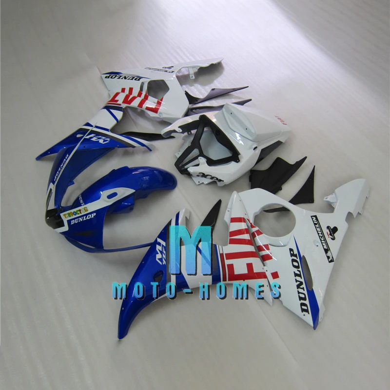

ABS Motorcycle Fairings Kits for Yamaha YZFR6 03 04 05 2003 2004 2005 YZF-R6 Injection Bike Rebuild Bodykit Blue White