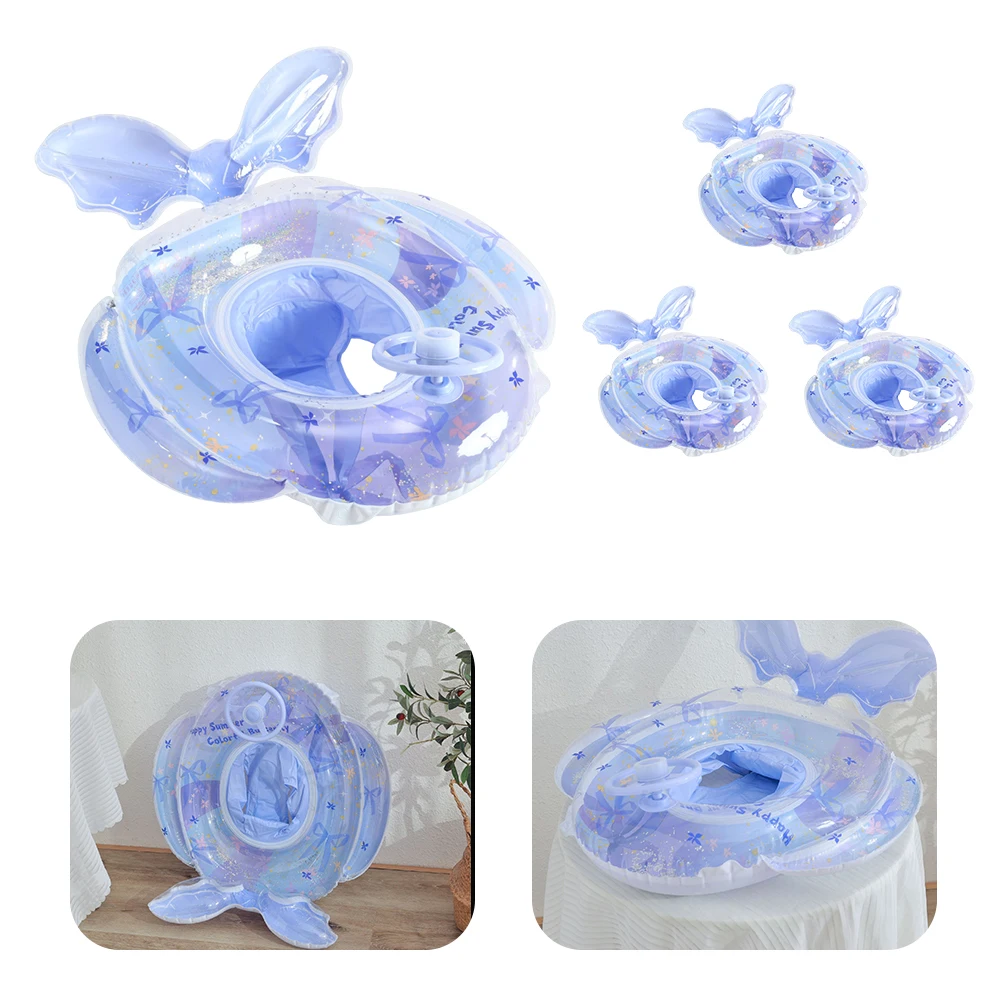 

Mermaid Inflatable Swim Ring Blow Up Swim Tube with Seat & Steering Wheel Swimming Rings Floaties Baby Pool Rings for Pool Beach