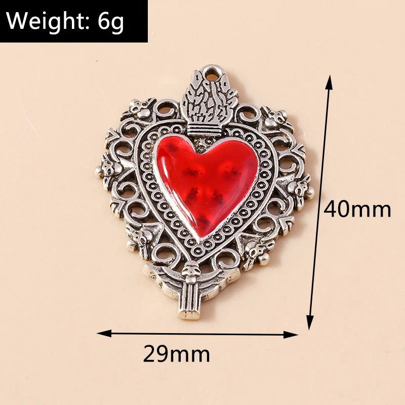 4 Stück Punk Totenkopf Schwert Kreuz Charms Legierung Metall Vintage Gothic Vampir Herz Anhänger für DIY Armbänder Halsketten Schmuckherstellung – Detail 15