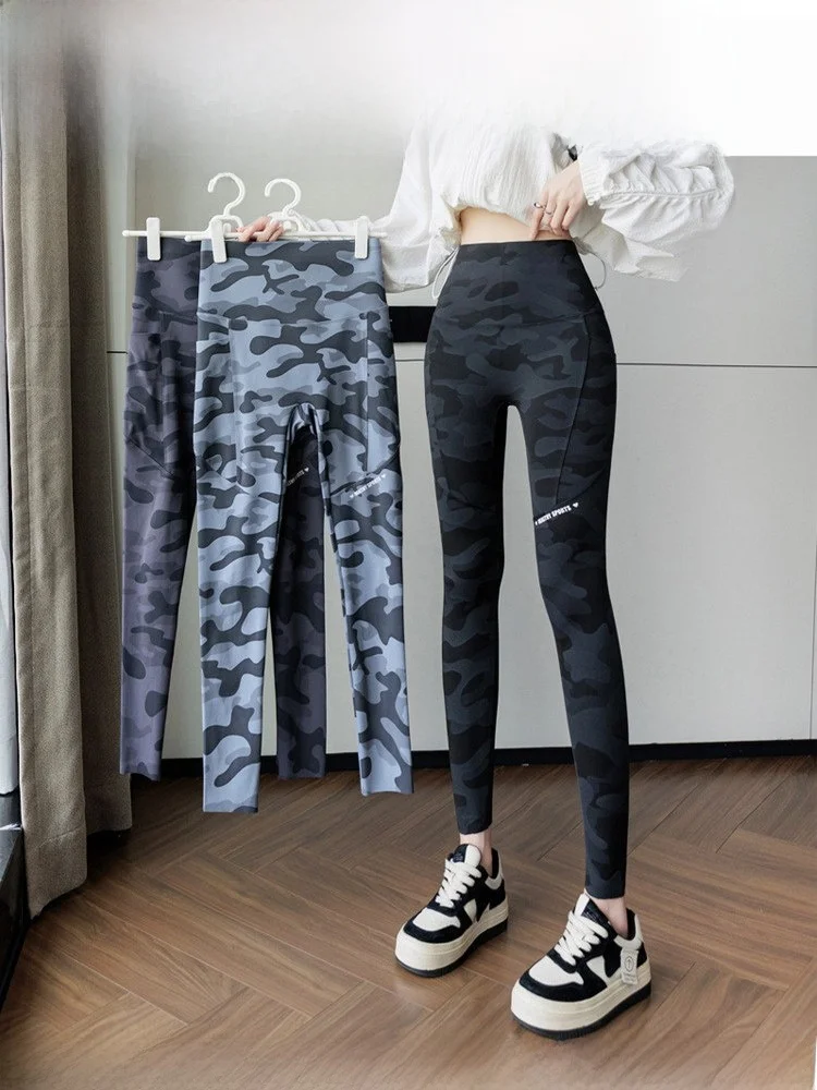 

High Waist Camouflage Yoga Pants Women's Autumn Winter Thin Model Small Leggings ket Outdoor Wear Boting Trousers