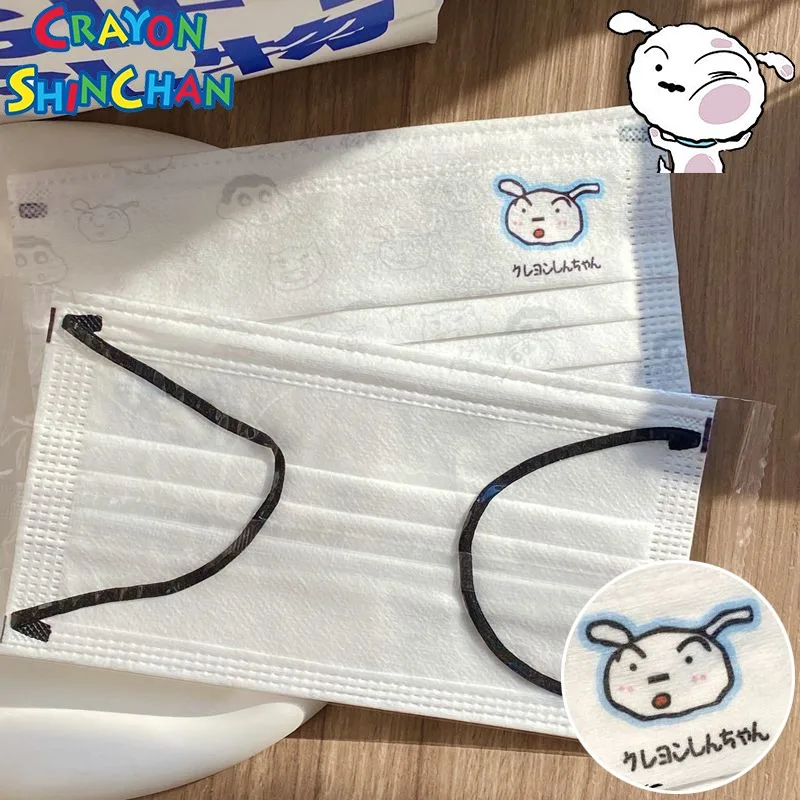

10pcs Crayon Shin-chan Cartoon Nohara Shiro Face Mask Anti Dust Breathable Disposable Mouse Mask Fashion Casual Protective Mask