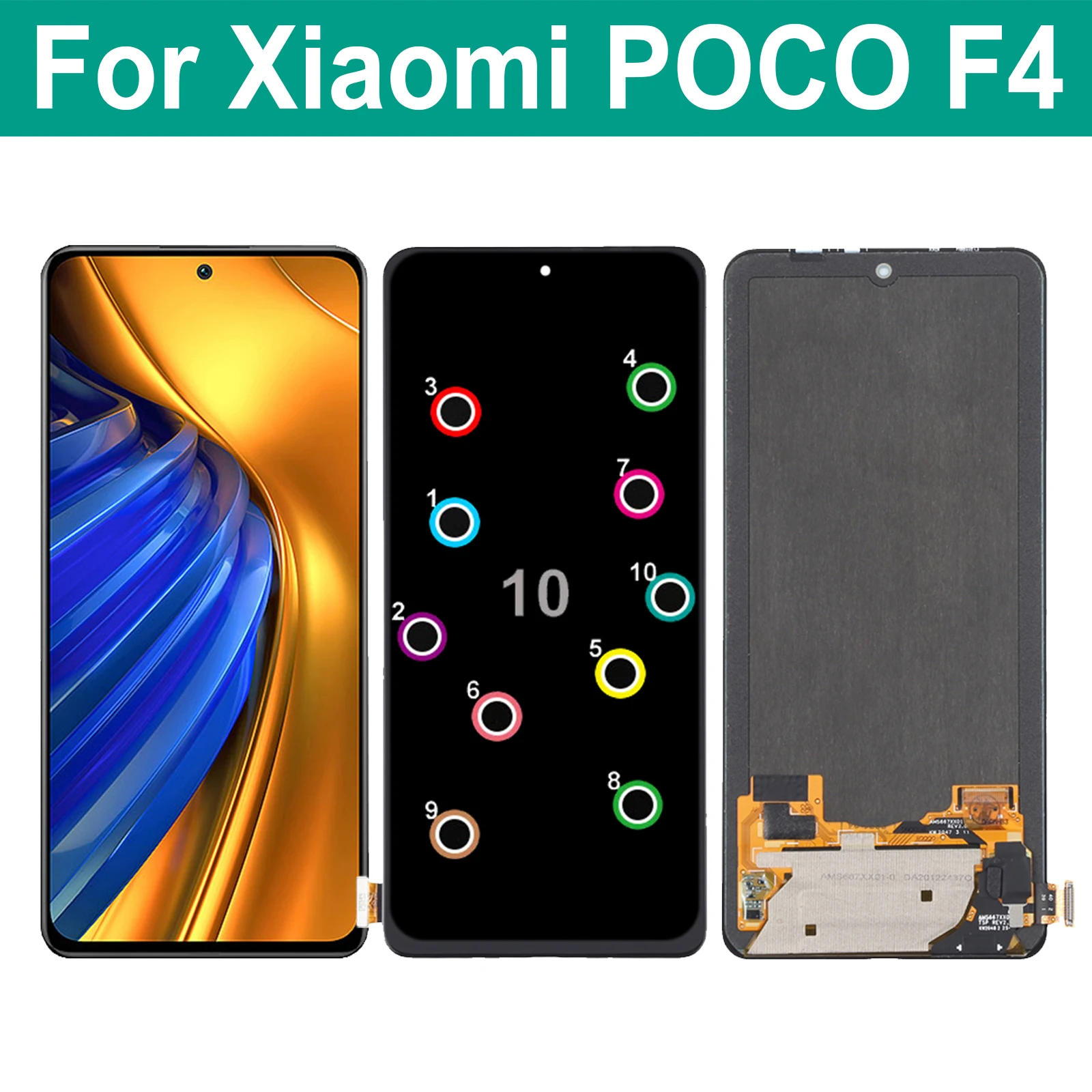 6.67'' Original AMOLED For Xiaomi Poco F4 PocoF4 22021211RG 22021211RI LCD Display Touch Screen Digitizer Assembly