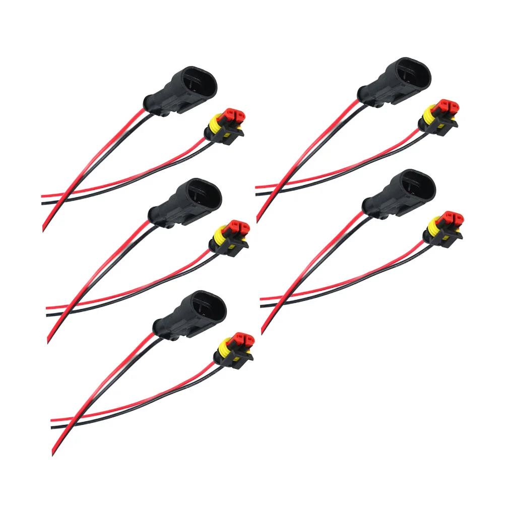 5Pcs Car Waterproof Electrical Connector Plug with Wire Harness Pigtail Wire Harness Terminal Sockets Plug