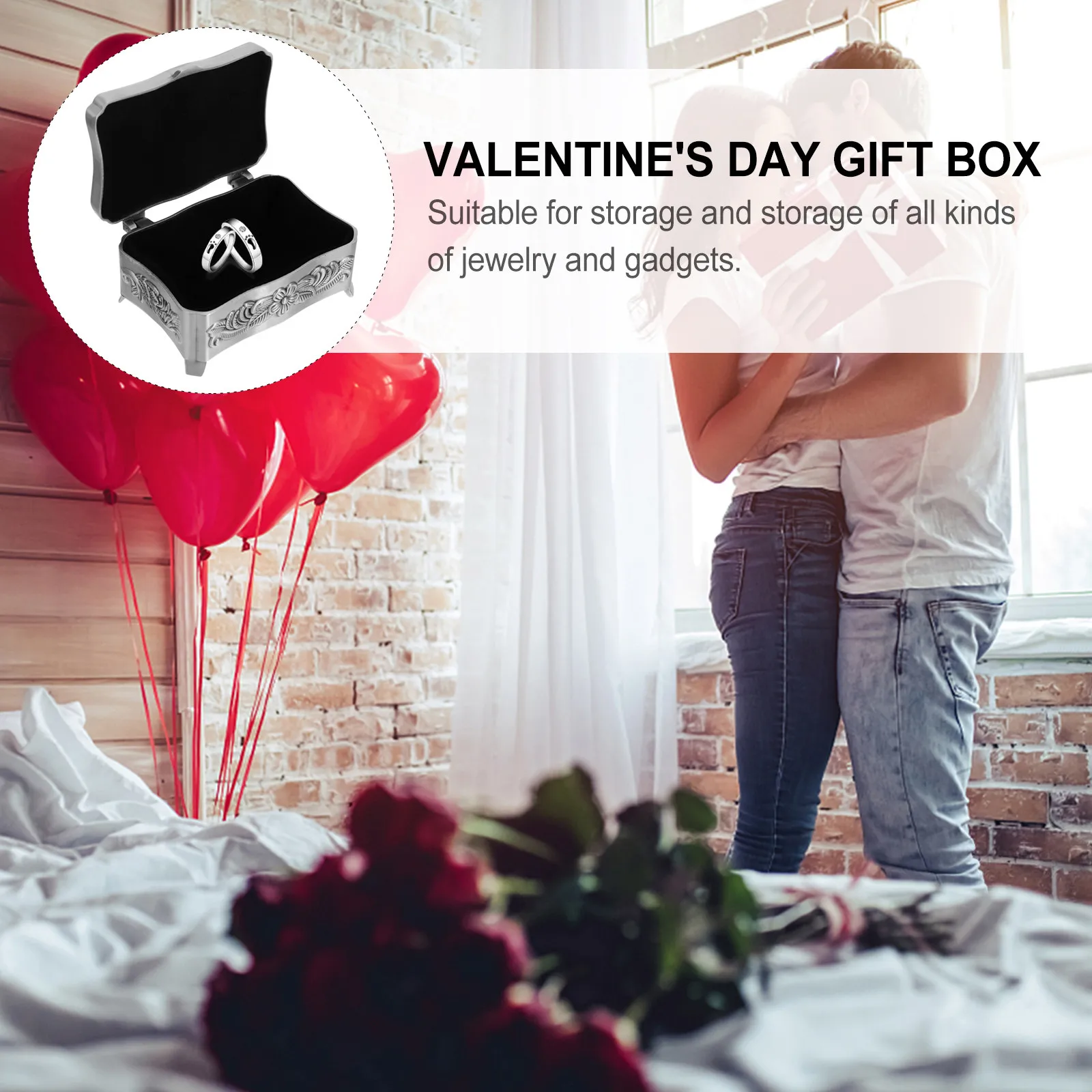 

1Pcs Jewelry Storage Box Vintage Metal Retro Gift Storage Holder for Home Hotel Small Gift Organizer Ring Earring Necklace