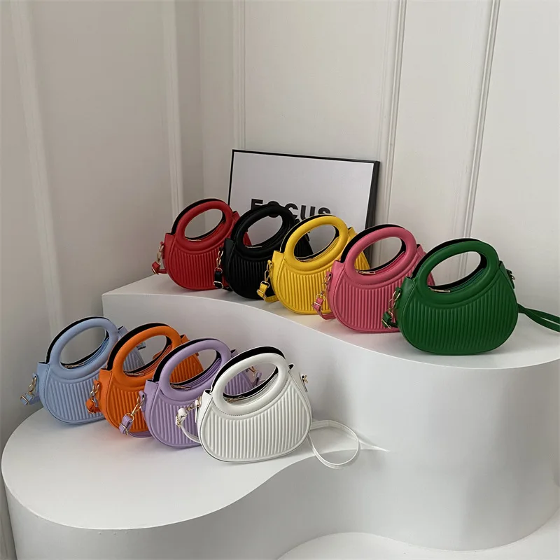 Fashion Striped Handbag, Niche Design Novelty Purse, Simple Mini Crossbody Bag for Women, Casual and Versatile Women's Bag