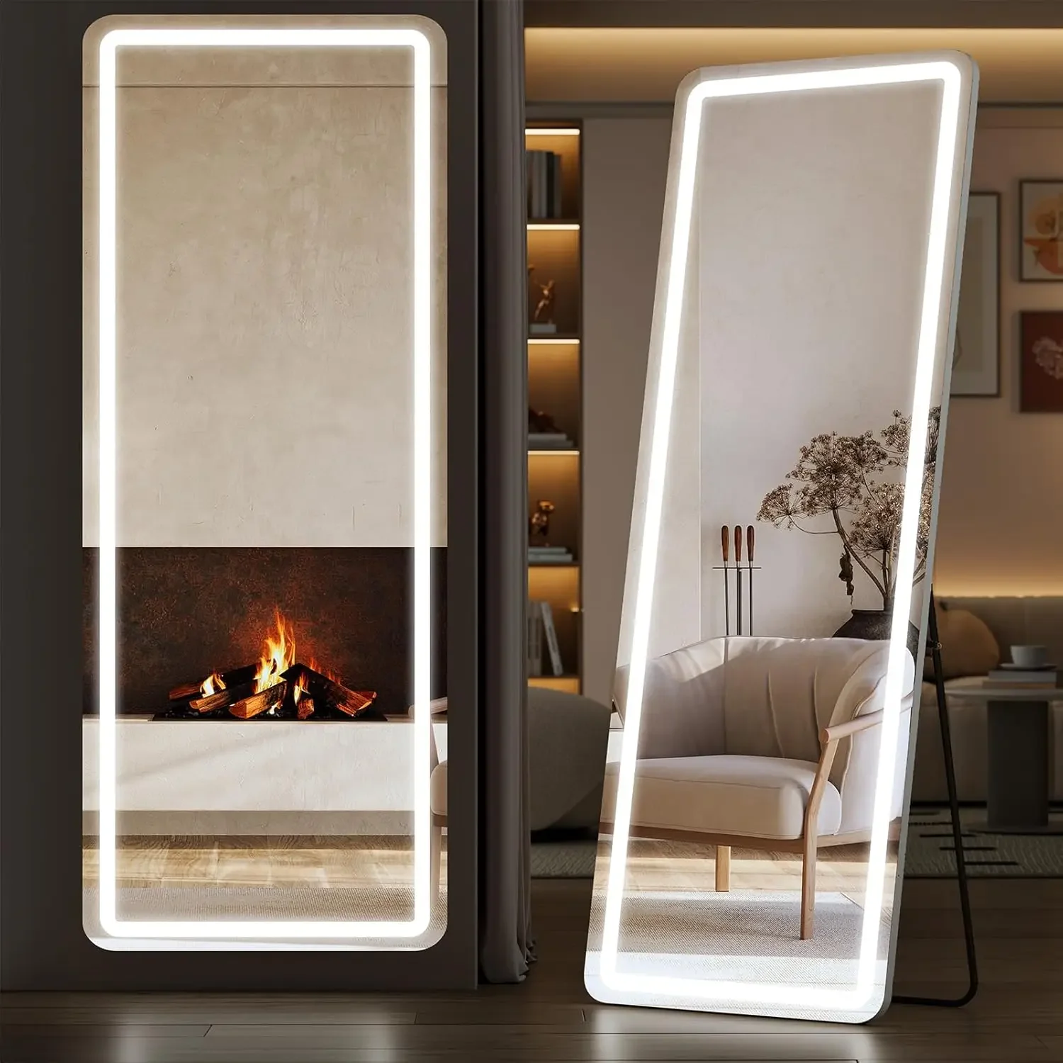 

Full Length Led Lights Floor Mirror Dressing Stand