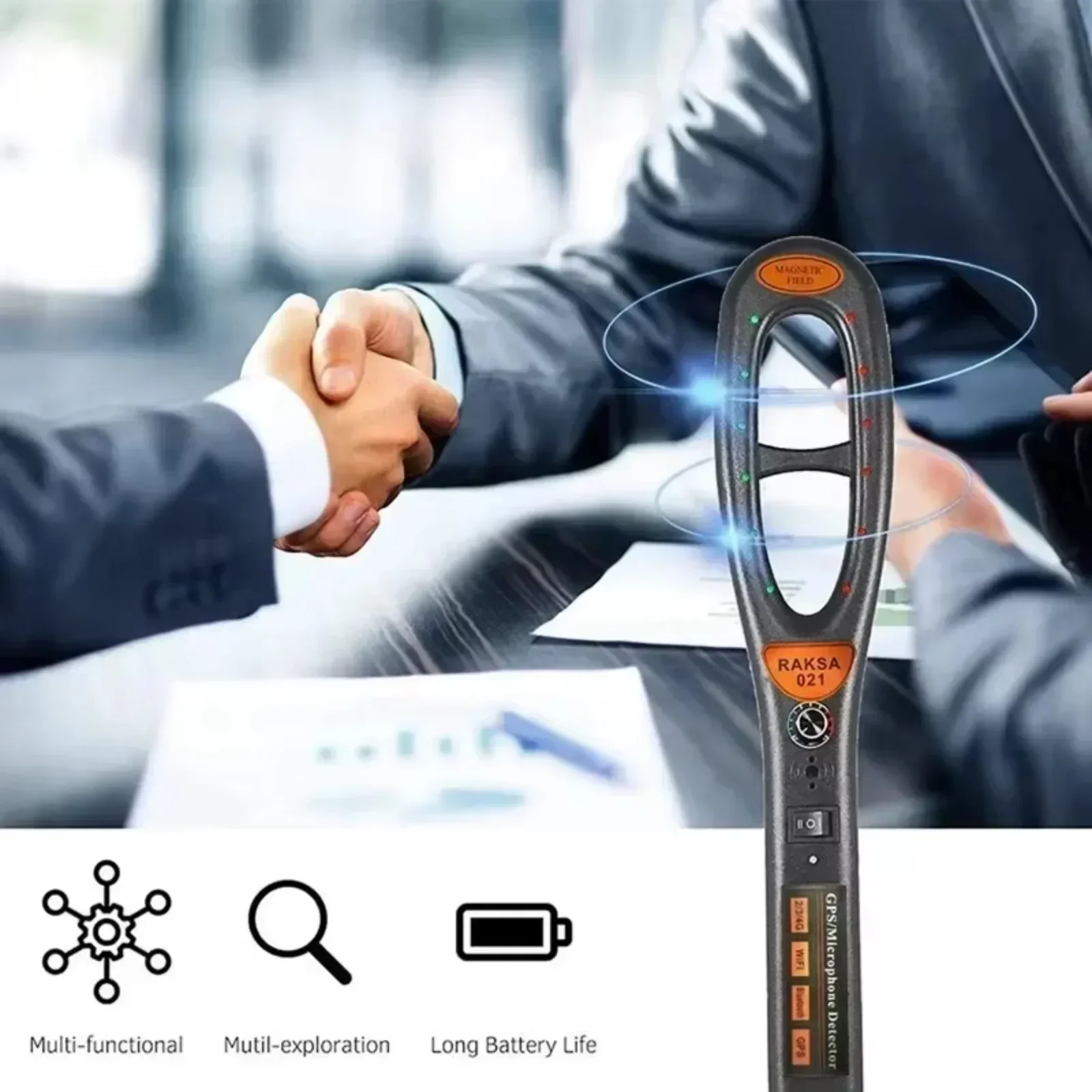 Raksa 021 كاشف تعقب GPS للسيارة اللاسلكي، ماسح ضوئي ثنائي القناة لإشارات RF/المغناطيسية باللون الأسود #4