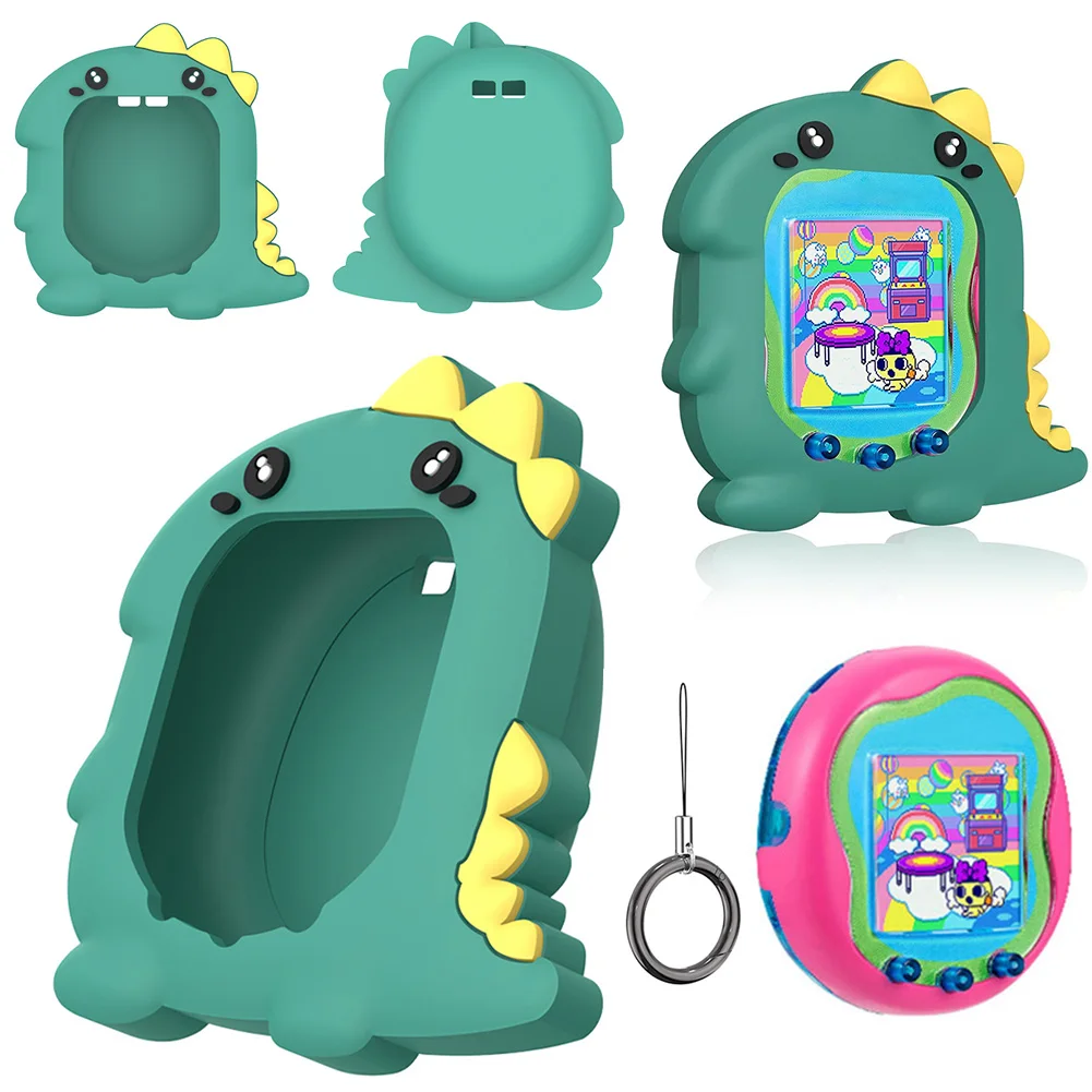 Silicone Case Protector Skin Waterproof Protective Skin Sleeve Shell Cute 3D Dinosaur Pattern for Tamagotchi Uni 2023