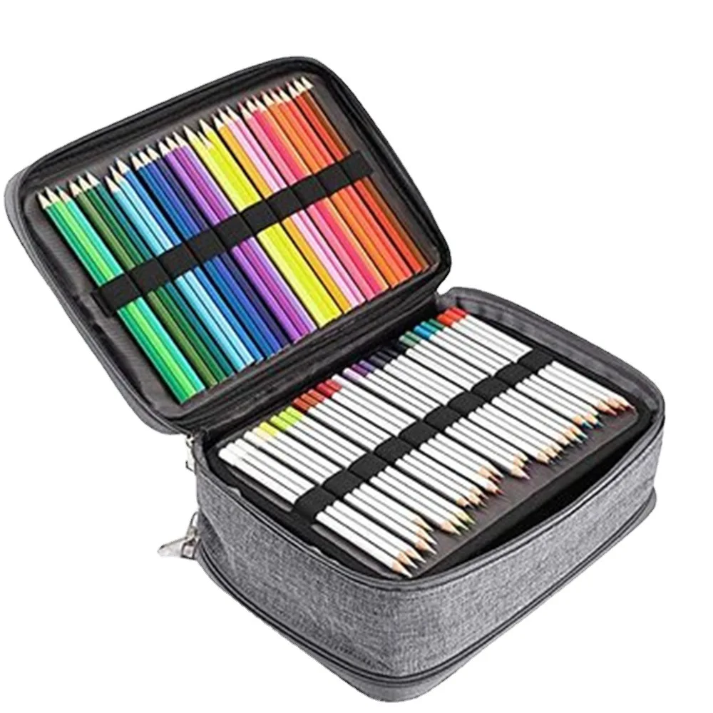 Portable Professional Storage Coloured Pencil Case With 300 Slots Oxford Cloth Pencil Case Slots For 300 Pencils Carrying Case